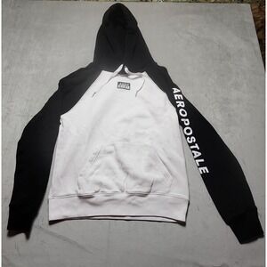 Aeropostale AERO NY 87‎ Men's Black And White Pullover Hoodie Sweatshirt Size S